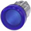 Indicator light, 22 mm, round, metal, high gloss, blue, lens, smooth. 3SU10516AA500AA0