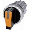 Toggle switch illuminable, 22 mm, round, metal high gloss, amber, knob short. 3SU10522BL000AA0