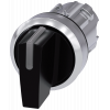 Toggle switch illuminable, 22 mm, round, metal, high gloss, black, knob short. 3SU10522BL100AA0