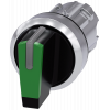 Toggle switch, illuminable, 22 mm, round, metal, high gloss, green. 3SU10522BL400AA0