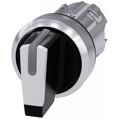 Toggle switch, illuminable, 22 mm, round, metal, high gloss, white. 3SU10522BL600AA0