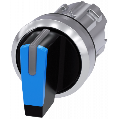 Toggle switch, illuminable, 22 mm, round, metal, high gloss, blue. 3SU10522BM500AA0