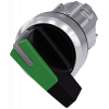 Toggle switch, illuminable, 22 mm, round, metal, high gloss, green. 3SU10522CF400AA0