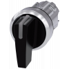 Toggle switch illuminable, 22 mm, round, metal, high gloss, black, knob long. 3SU10522CL100AA0