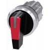 Toggle switch, illuminable, 22 mm, round, metal, high gloss, red. 3SU10522CL200AA0