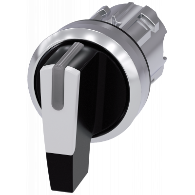 Toggle switch, illuminable, 22 mm, round, metal, high gloss, white. 3SU10522CL600AA0