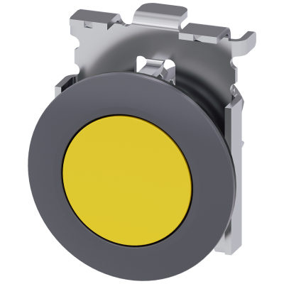 Pushbutton, 30 mm, round, metal, matt, yellow. 3SU10600JA300AA0