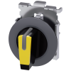 Toggle switch, illuminable, 30 mm, round, metal, matt, yellow, knob short. 3SU10622DL300AA0