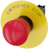 Emergency stop mushroom pushbutton, 22 mm, round, plastic, red, 1 NC, 1 NC. 3SU11001HB201PG0