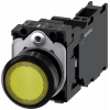 Pushbutton, illuminated, 22 mm, round, plastic, yellow, 1 NO + 1 NC, 24 V AC/DC. 3SU11020AB303FA0