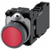 Pushbutton, 22 mm, round, plastic with metal front ring, red, button, 1 NO + 1 NC. 3SU11300AB201FA0