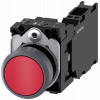 Pushbutton, 22 mm, round, plastic with metal front ring, red, button, 1 NO + 1 NC. 3SU11300AB203FA0