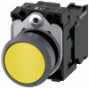 Pushbutton, 22 mm, round, plastic with metal front ring, yellow, button, 1 NO. 3SU11300AB301BA0