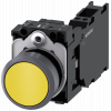 Pushbutton, 22 mm, round, plastic with metal front ring, yellow, button, 1 NO + 1 NC. 3SU11300AB303FA0