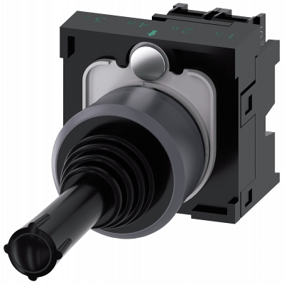 Coordinate switch, 22 mm, round, metal front ring, black, vertical latching. 3SU11307AB101NA0