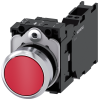 Pushbutton, 22 mm, round, metal, high gloss, red, button, 1 NO + 1 NC. 3SU11500AB203FA0