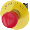 Emergency stop mushroom pushbutton, 22 mm, round, metal, high gloss, red, 1 NC. 3SU11501HA201CG0