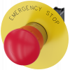 Emergency stop mushroom pushbutton, 22 mm, round, metal, high gloss, red, 1 NC. 3SU11501HB201CG0