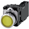 Pushbutton, illuminated, 22 mm, round, metal, high gloss, yellow, button, 1 NO + 1 NC. 3SU11530AB301FA0