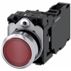 Pushbutton, illuminated, 22 mm, round, metal, high gloss, red, 1 NO + 1 NC. 3SU11560AB201FA0