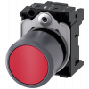 Pushbutton, 22 mm, round, plastic with metal front ring, red, button. 3SU12300EB200AA0