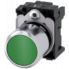 Pushbutton, 22 mm, round, metal, high gloss, green, button. 3SU12500EB400AA0