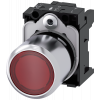 Pushbutton, illuminated, 22 mm, round, metal, high gloss, red transparent. 3SU12510EB200AA0