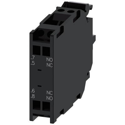 Contact module, 1 NO leading + 1 NC lagging, gold-plated contacts, spring-type terminal. 3SU14001AA103RA0