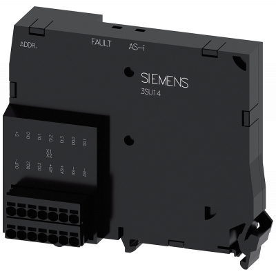 AS-Interface module, 4 inputs/4 outputs, black, push-in + plug for input/output. 3SU14001EK106AA0