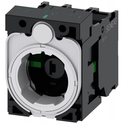 Holder for 3 modules, 1 NO, 1 NO, LED module, yellow, 6-24 V AC/DC. 3SU15011AG301NA0