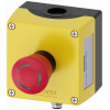 Enclosure for command devices, 22 mm, round, enclosure material plastic, enclosure top part yellow, 1 control point plastic, A=EMERGENCY STOP mushroom. 3SU18010NV004SA2