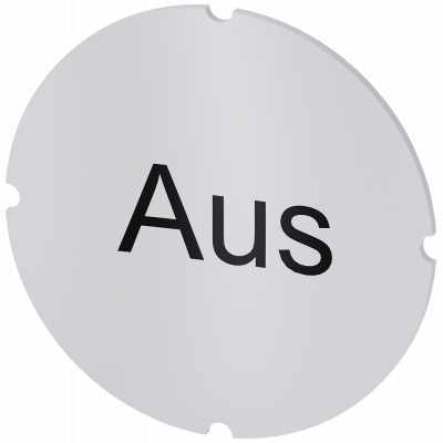 Inscription plate for illuminated pushbutton, round, milky, labeling: Aus. 3SU19000AB710AC0