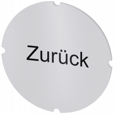 Inscription plate for illuminated pushbutton, round, milky, labeling: Zurück. 3SU19000AB710AG0