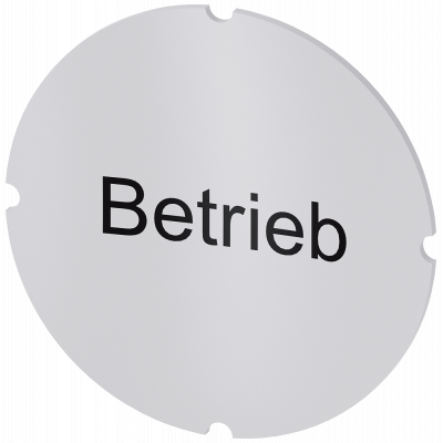 Inscription plate for illuminated pushbutton, round, milky, labeling: Betrieb. 3SU19000AB710AP0