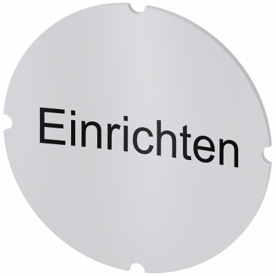 Inscription plate for illuminated pushbutton, round, milky, labeling: Einrichten. 3SU19000AB710AR0