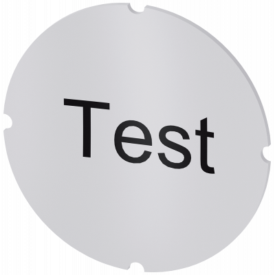 Inscription plate for illuminated pushbutton, round, milky, labeling: Test. 3SU19000AB710DV0