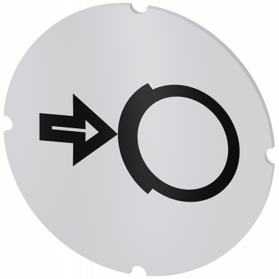 Inscription plate for illuminated pushbutton, round, milky, icon: Braking. 3SU19000AB710RH0