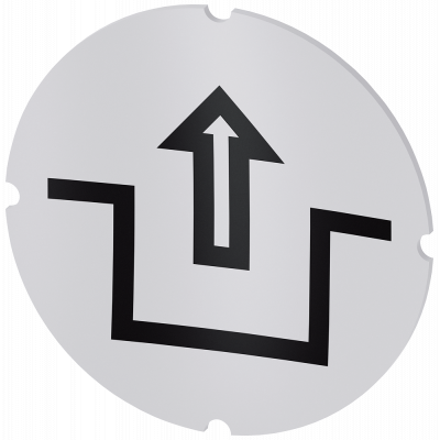 Inscription plate for illuminated pushbutton, round, milky, icon: Unlock. 3SU19000AB710RL0
