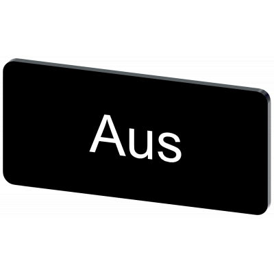 Labeling plate 12.5 x 27 mm, label black, labeling: Aus. 3SU19000AC160AC0