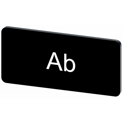 Labeling plate 12.5 x 27 mm, label black, labeling: Ab. 3SU19000AC160AE0