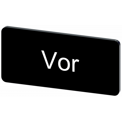 Labeling plate 12.5 x 27 mm, label black, labeling: Vor. 3SU19000AC160AF0