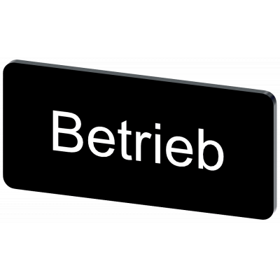 Labeling plate 12.5 x 27 mm, label black, labeling: Betrieb. 3SU19000AC160AP0