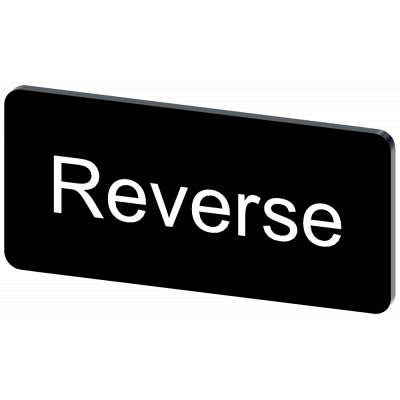 Labeling plate 12.5 x 27 mm, label black, labeling: Reverse. 3SU19000AC160DP0