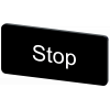 Labeling plate 12.5 x 27 mm, label black, labeling: Stop. 3SU19000AC160DS0