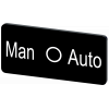 Labeling plate 12.5 x 27 mm, label black, labeling: Man-O-Auto. 3SU19000AC160DY0