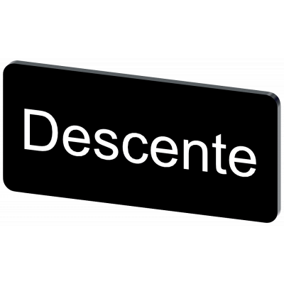 Labeling plate 12.5 x 27 mm, label black, labeling: Descente. 3SU19000AC160GD0