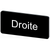 Labeling plate 12.5 x 27 mm, label black, labeling: DROITE. 3SU19000AC160GG0