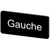 Labeling plate 12.5 x 27 mm, label black, labeling: GAUCHE. 3SU19000AC160GH0