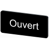 Labeling plate 12.5 x 27 mm, label black, labeling: OUVERT. 3SU19000AC160GJ0