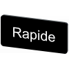 Labeling plate 12.5 x 27 mm, label black, labeling: rapide. 3SU19000AC160GL0